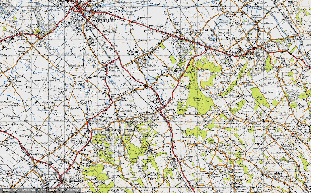 Old Map of Historic Map covering Boddington Hill in 1946