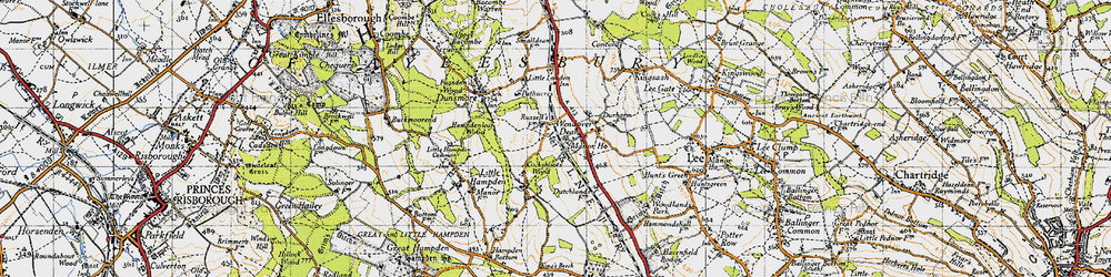 Old map of Wendover Dean in 1947