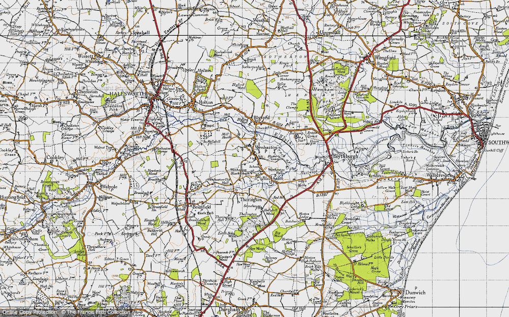 Old Map of Historic Map covering Blackheath in 1946