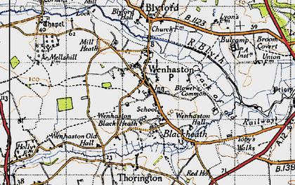 Old map of Wenhaston in 1946