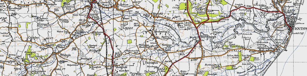 Old map of Blower's Common in 1946
