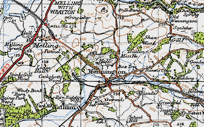 Old map of Wennington in 1947