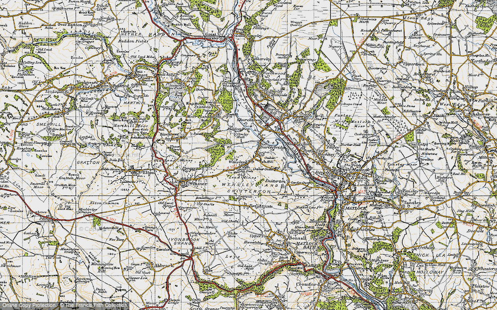 Old Map of Wensley, 1947 in 1947