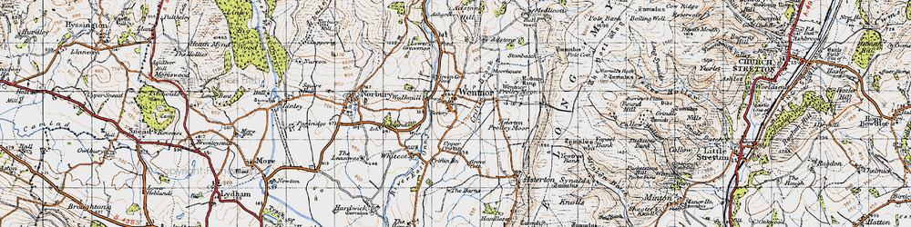 Old map of Wentnor in 1947