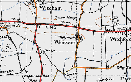 Old map of Wentworth in 1946