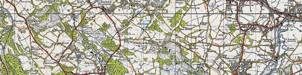 Old map of Wentworth in 1947