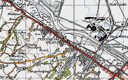 Old map of Wepre in 1947