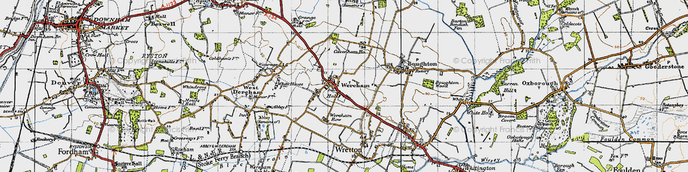 Old map of Wereham in 1946