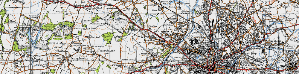 Old map of Wergs in 1946