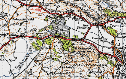 Old map of Wern in 1947