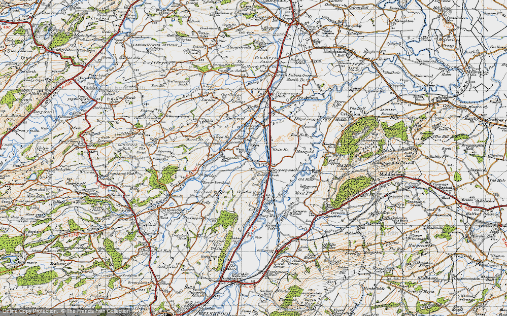 Old Map of Historic Map covering Burgedin Locks in 1947