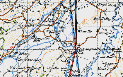 Old map of Burgedin Locks in 1947