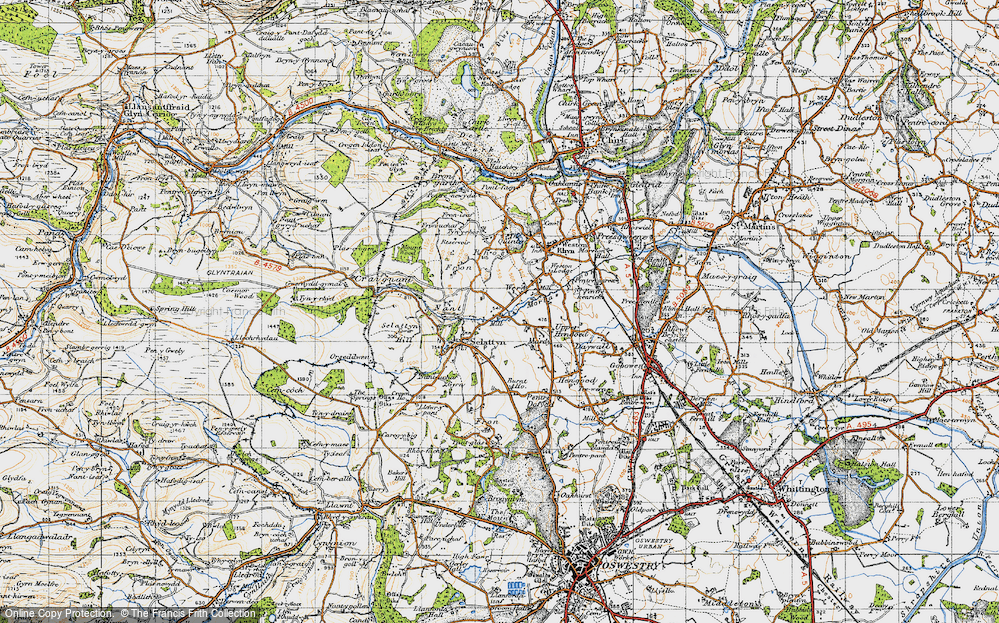 Old Map of Wern, 1947 in 1947