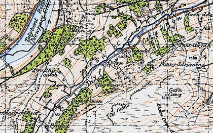 Old map of Afon Crawnon in 1947