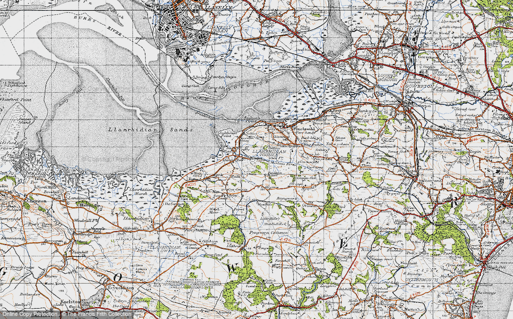 Old Map of Wern, 1947 in 1947