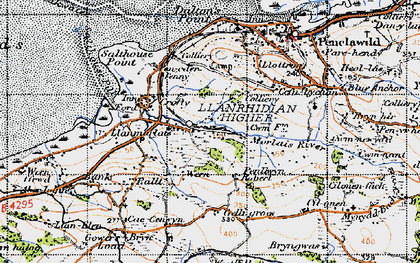 Old map of Wern in 1947