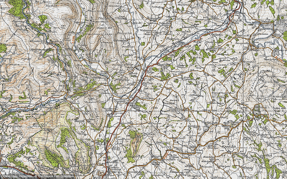 Old Map of Historic Map covering Cefn-Campstone in 1947