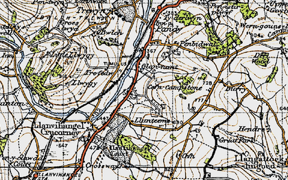 Old map of Wern-Gifford in 1947