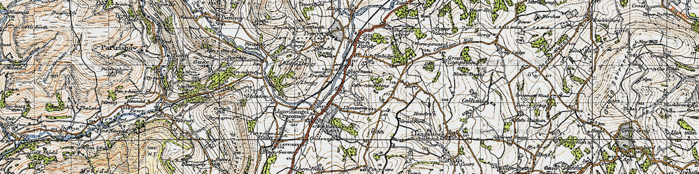 Old map of Wern-Gifford in 1947