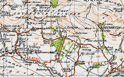 Old map of Bryn-chwîth in 1947