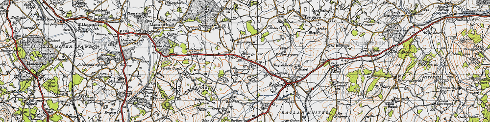 Old map of Bryngwyn Manor in 1946