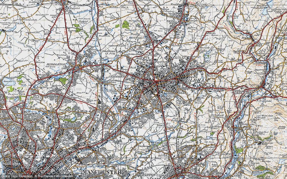 Old Map of Werneth, 1947 in 1947