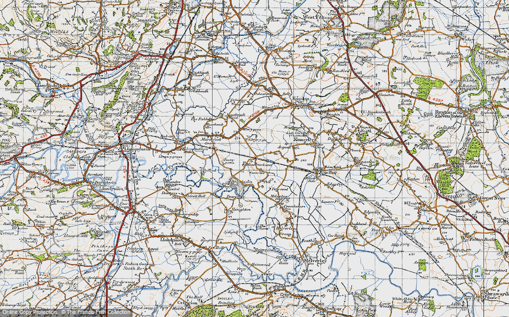 Old Map of Wernlas, 1947 in 1947