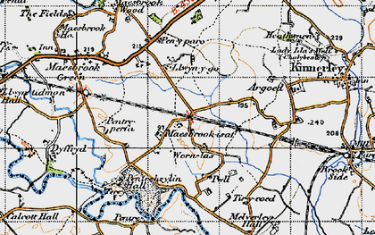 Old map of Wernlas in 1947