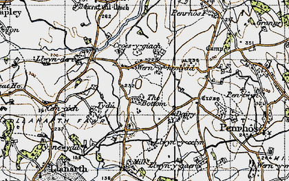 Old map of Wernrheolydd in 1946