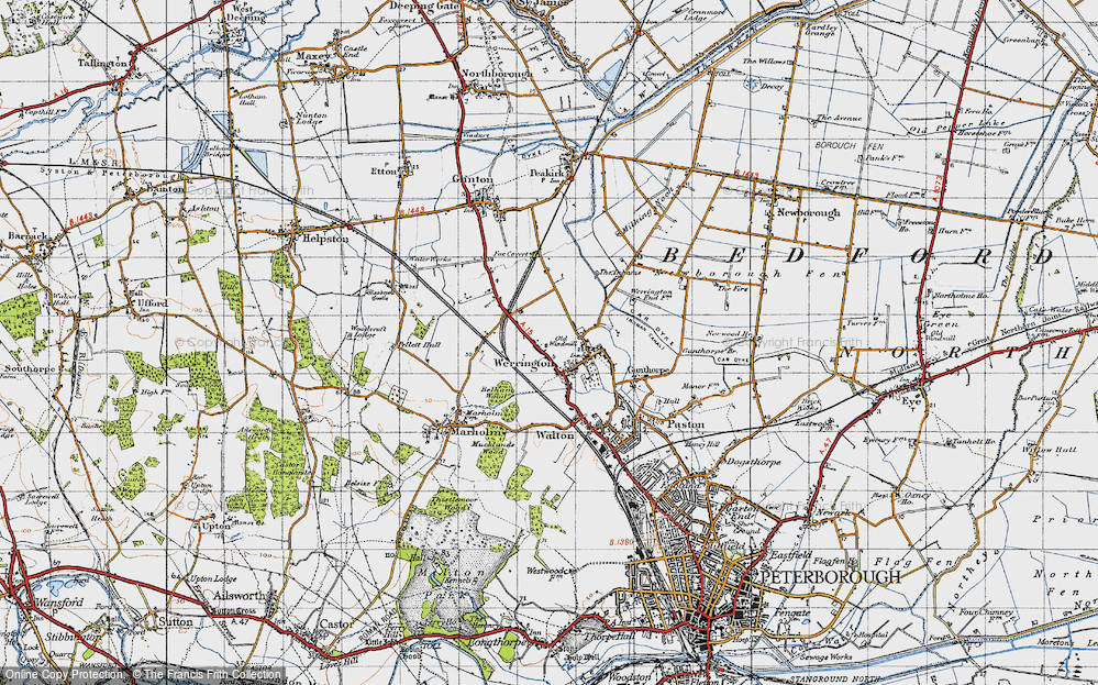 Old Map of Werrington, 1946 in 1946