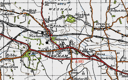 Old map of Wesham in 1947
