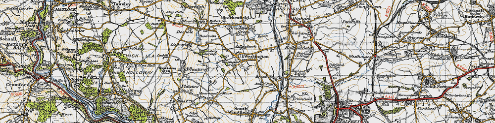 Old map of Wessington in 1947