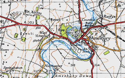 Old map of West Amesbury in 1940