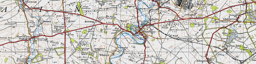 Old map of West Amesbury in 1940
