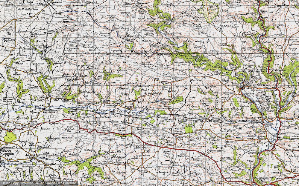 Old Map of West Anstey, 1946 in 1946