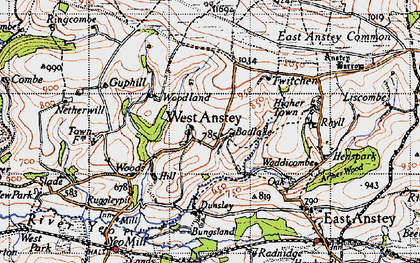 Old map of Anstey Gate in 1946