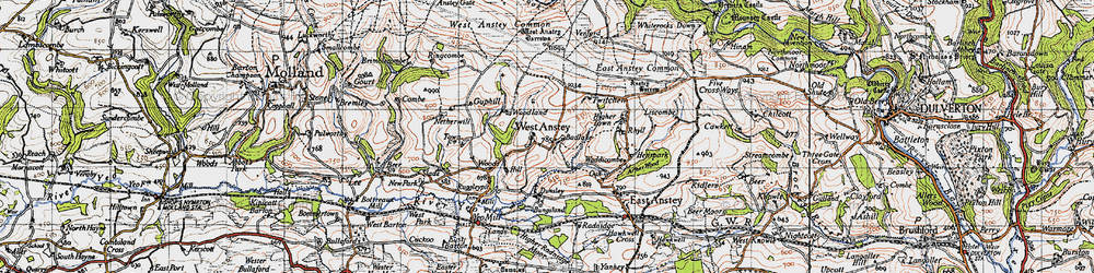 Old map of West Anstey in 1946