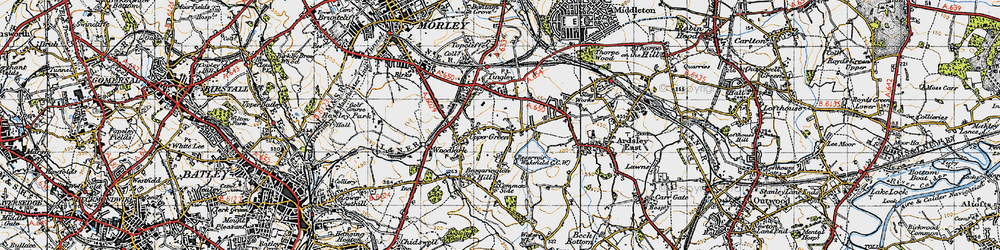 Old map of West Ardsley in 1947
