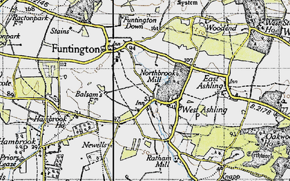 Old map of West Ashling in 1945