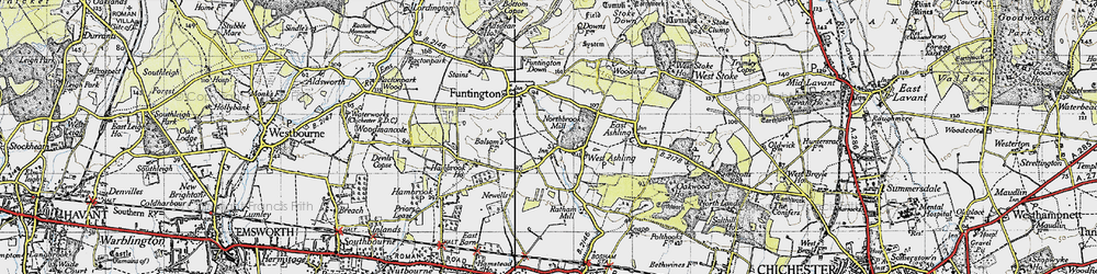 Old map of West Ashling in 1945