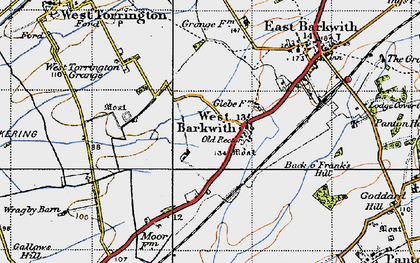 Old map of West Torrington Grange in 1946