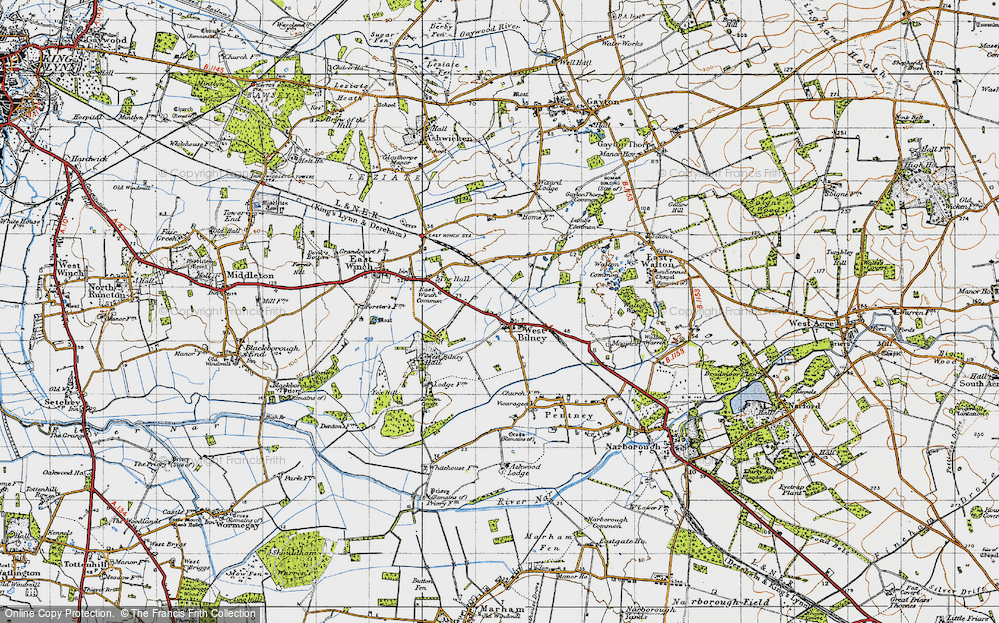 Old Map of West Bilney, 1946 in 1946