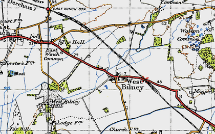 Old map of West Bilney in 1946