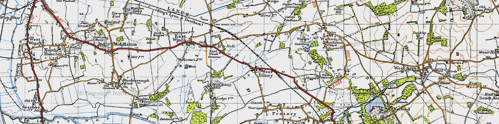 Old map of West Bilney in 1946