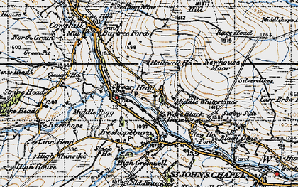 Old map of West Blackdene in 1947