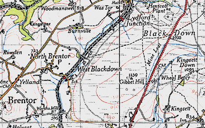 Old map of West Blackdown in 1946