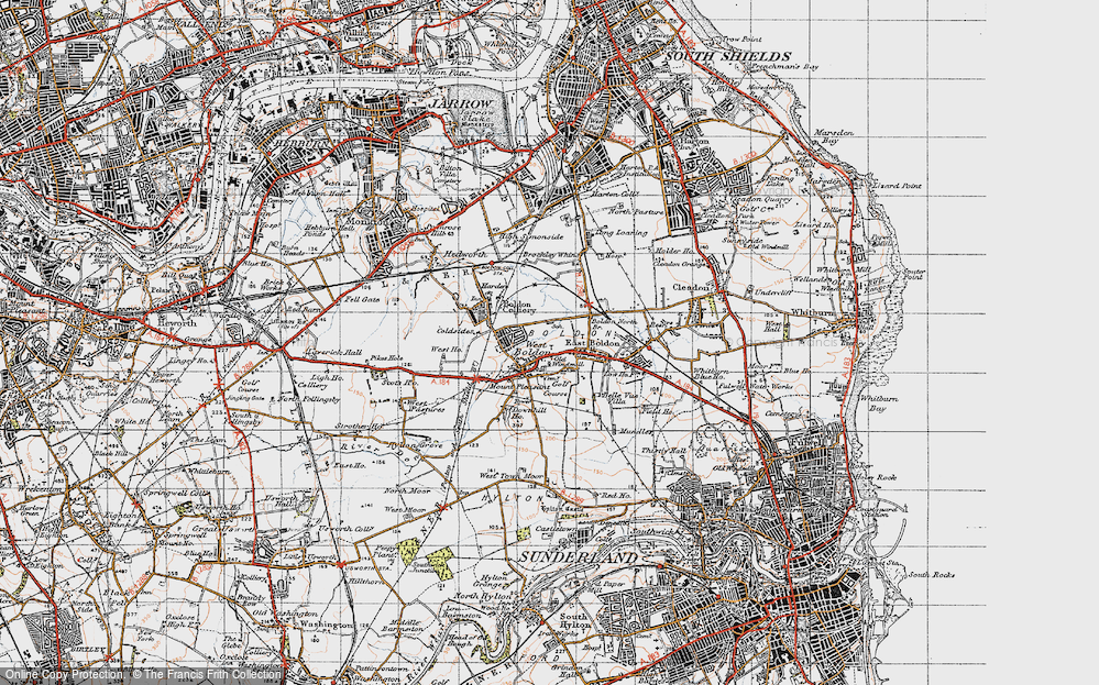 Old Map of West Boldon, 1947 in 1947