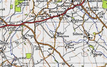 Old map of West Bourton in 1945