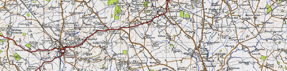 Old map of West Bourton in 1945