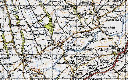 Old map of West Bradford in 1947